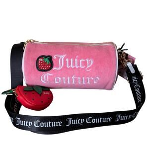 Juicy Couture Pink Strawberry Velour Crossbody Bag Y2K NWT